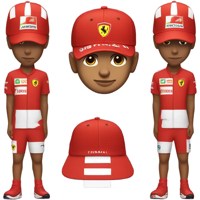 Lewis Hamilton in Ferrari merch emoji