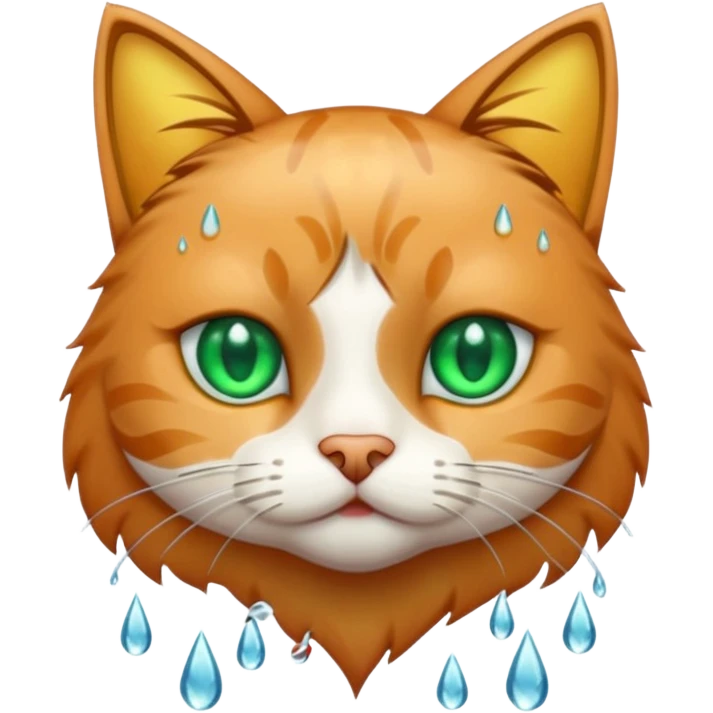 a cat with rain emoji