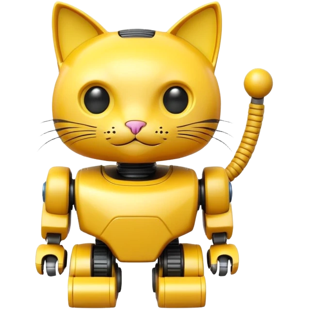 Cat-shaped yellow,Toy Robot. emoji