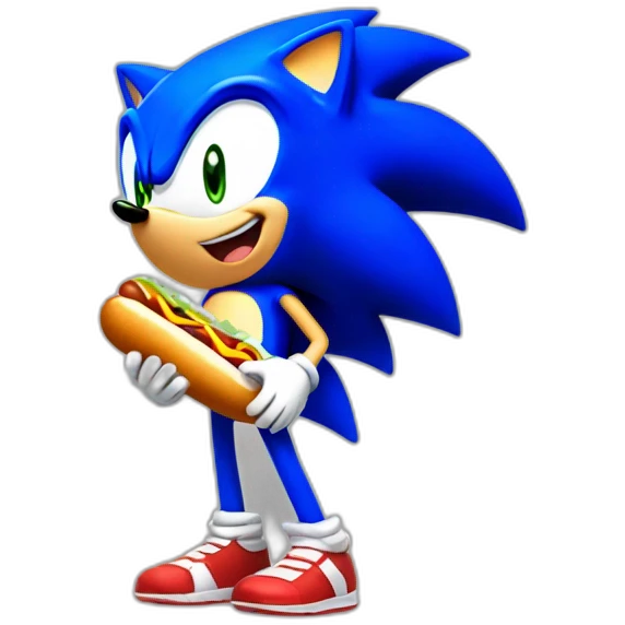 Sonic eat hotdog emoji