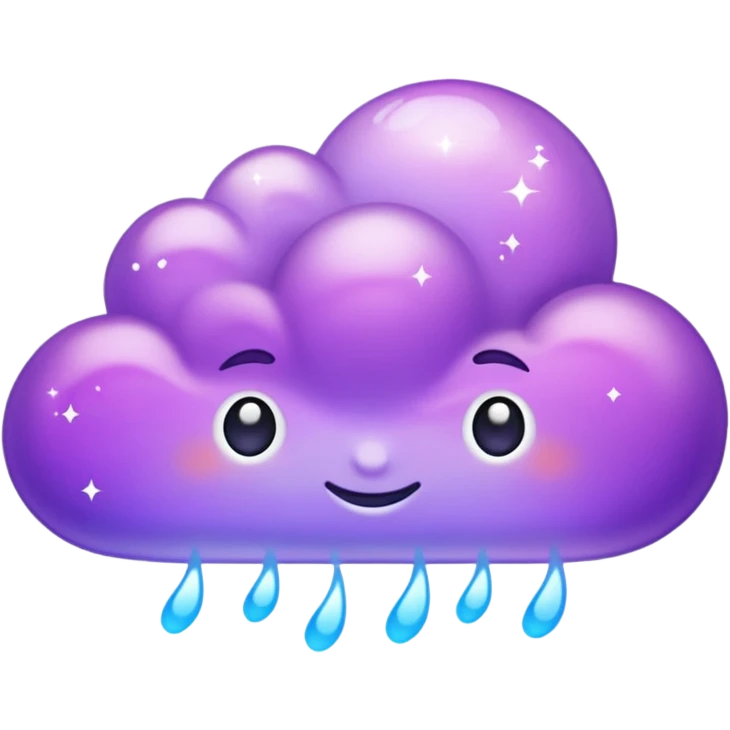 A glowing purple cloud with subtle sparkles around it. emoji