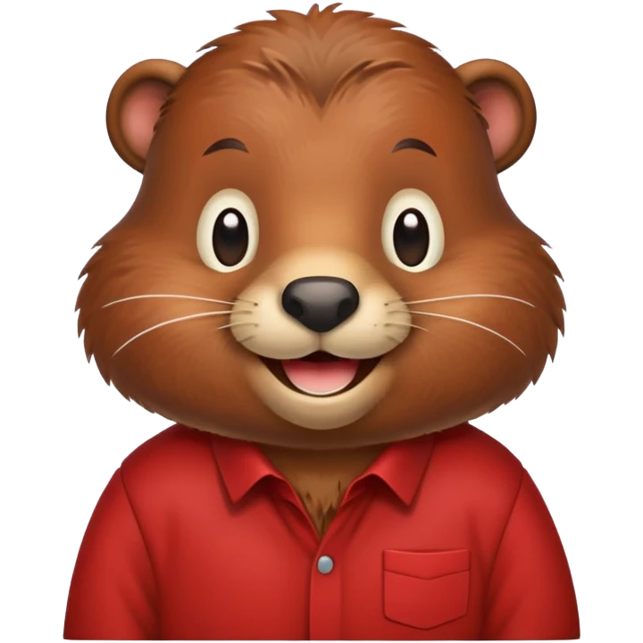 Beaver with red shirt on emoji