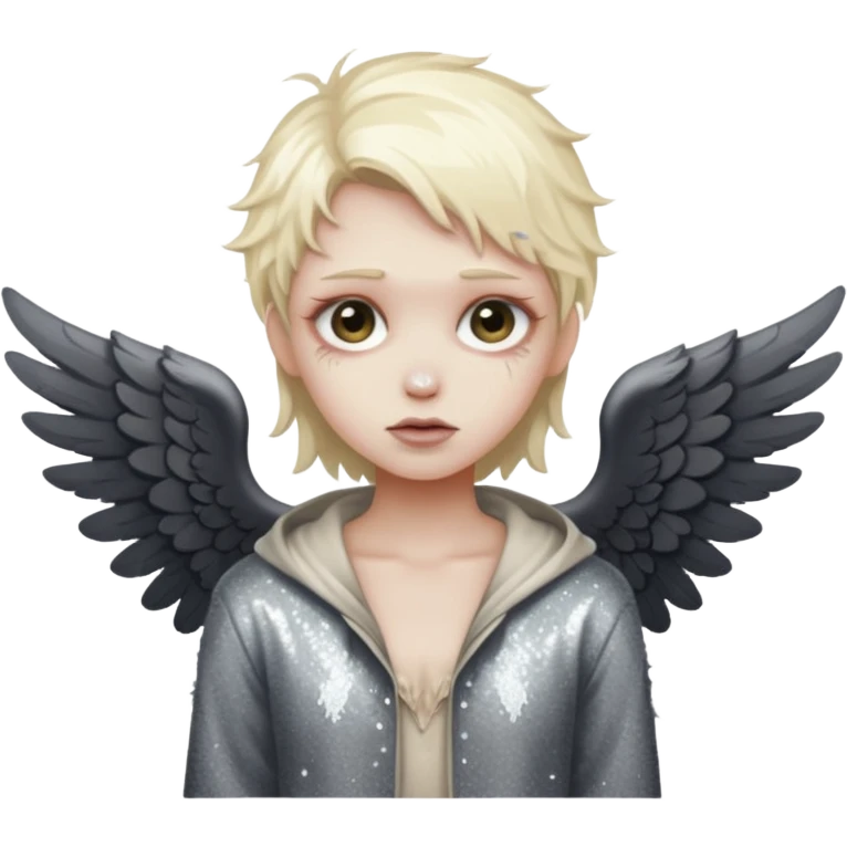 Glitter fallen angel emoji