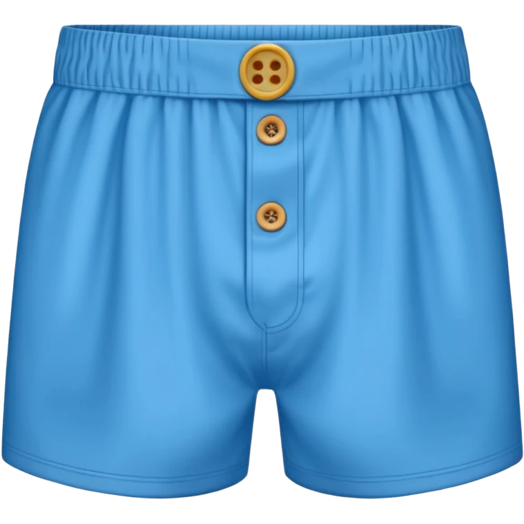 blue boxer shorts, with a button on the front emoji