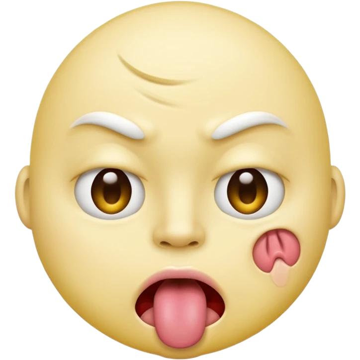 sad yellow face with tongue sticking out emoji