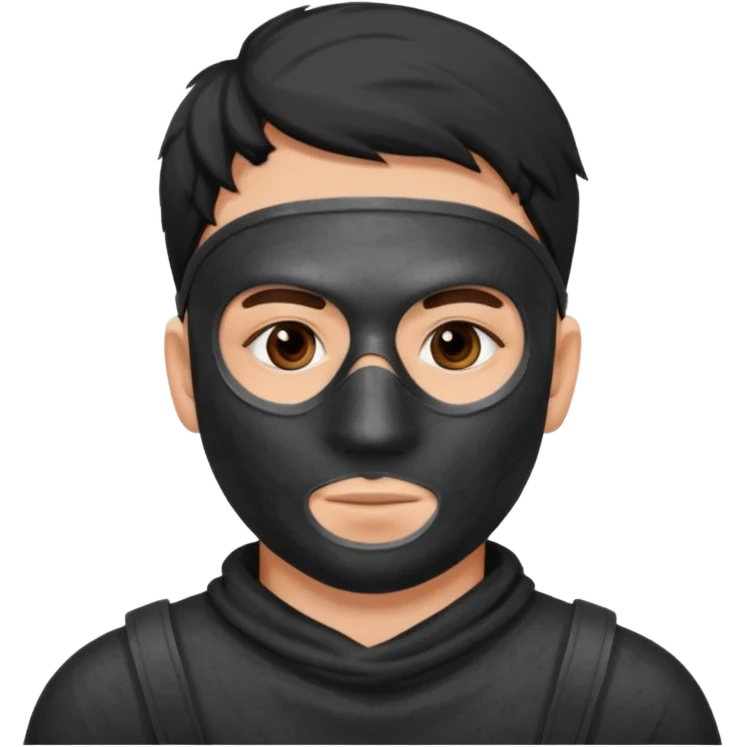  man, skincare charcoal face mask emoji