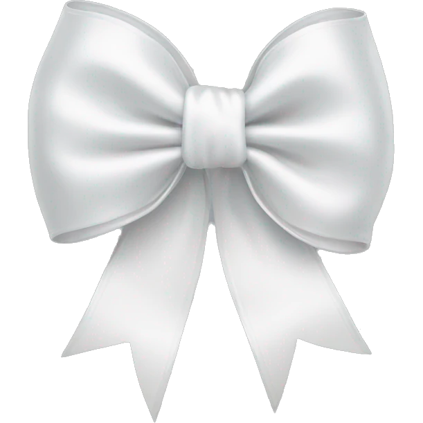 white satin bow emoji