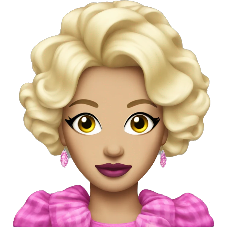 Blonde drag queen with pink eye makeup emoji