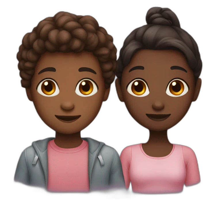 boy with dark skin and a girl with brown skin couple emoji