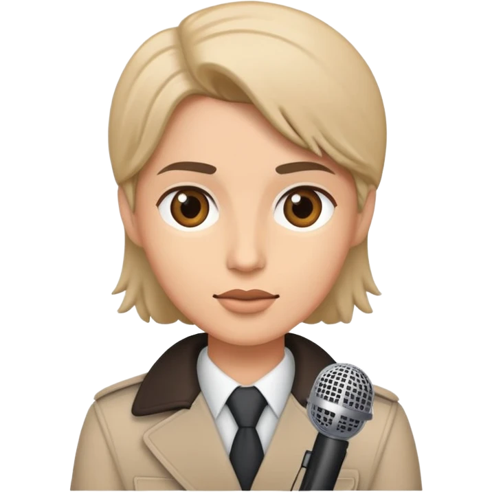 journalist with a microphone emoji