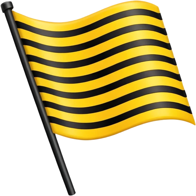 Create 2 yellow lined and 1 black lined flag emoji and put black line between yellow lines emoji