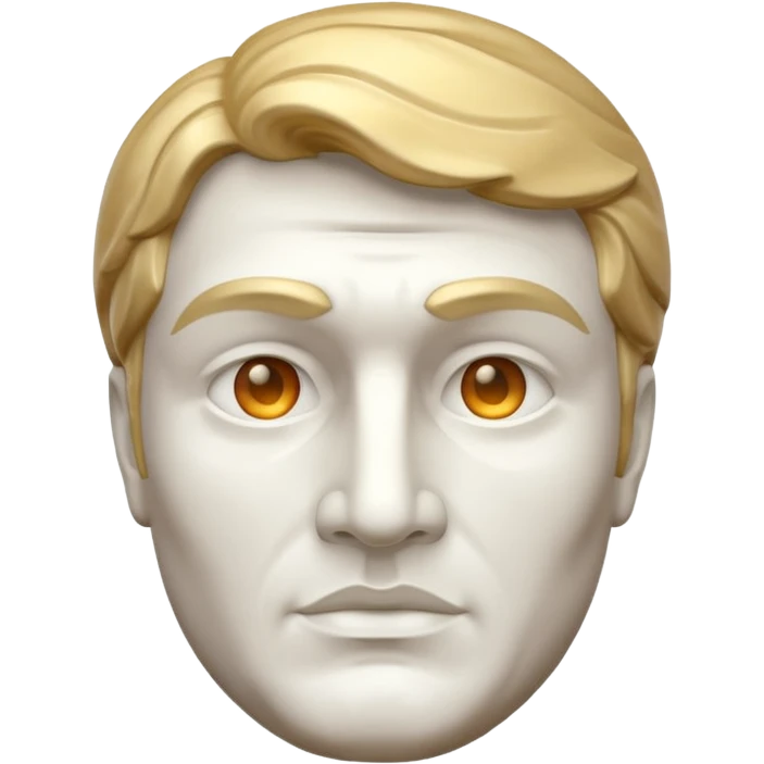 Marble style statue of man face emoji