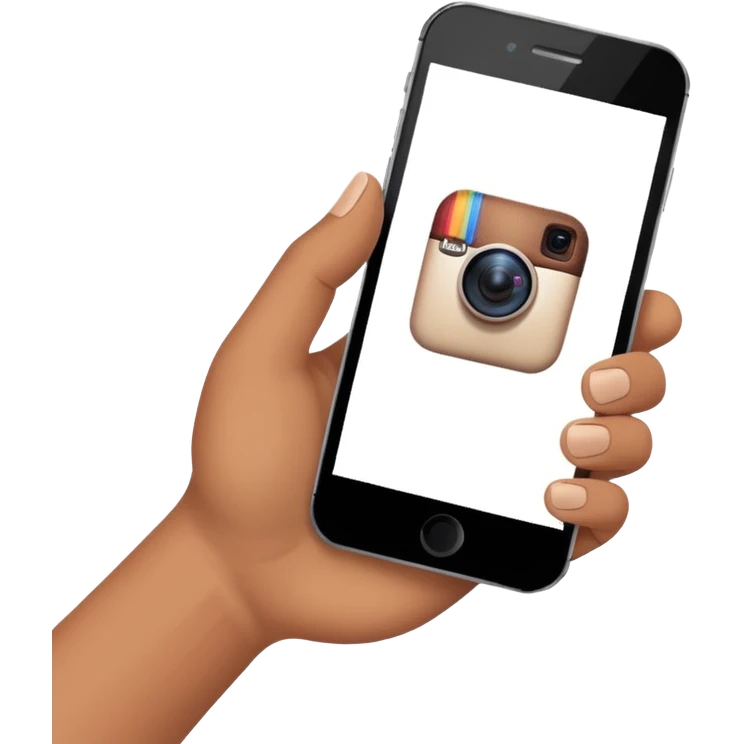smartphone wirting an instagram comment emoji