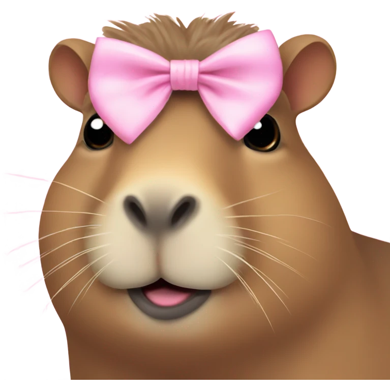 capybara with light pink bow in hair emoji