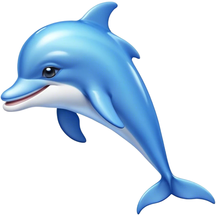 Beautiful and Majestic Dolphin Portrait Emoji, Radiating serene elegance and adorable charm with a graceful, streamlined form and luminous, glossy blue skin that shimmers under the sun, gentle, expressive eyes and a soft, content smile, Simplified yet exquisitely endearing features, highly detailed, glowing with a soft, majestic aquatic light, high shine, calm and enchanting, stylized with an air of timeless oceanic beauty, soft glowing outline, capturing the essence of a beautiful and majestic dolphin that embodies the pure magic of the sea! emoji
