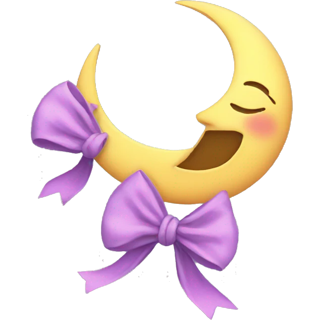 Moon with bows emoji