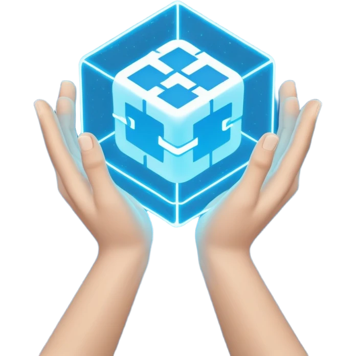 Blockchain in hands  emoji