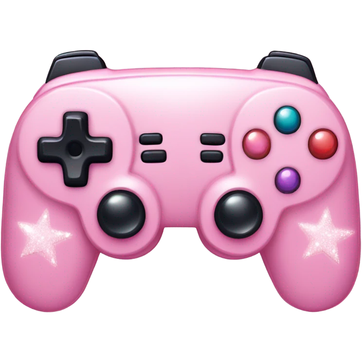 pink gamepad with white sparkles, kawaii emoji