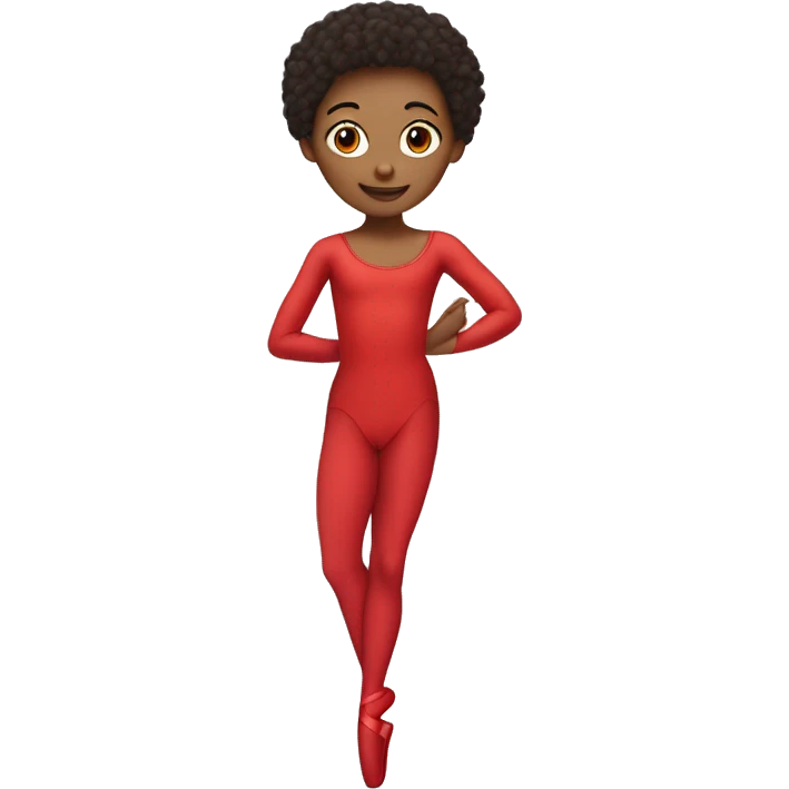 gender-neutral ballet dancer wearing a red unitard no tutu no skirt emoji