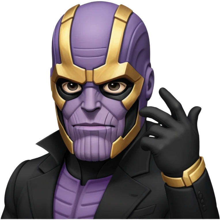 Thanos as Squid Game Front Man with black mask emoji