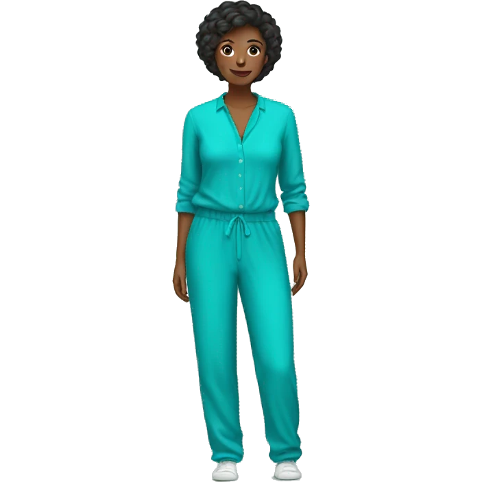 turquoise jumpsuit emoji