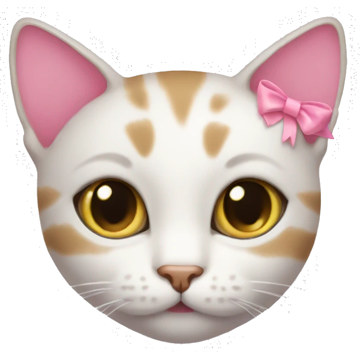Cat with a tiny pink bow emoji