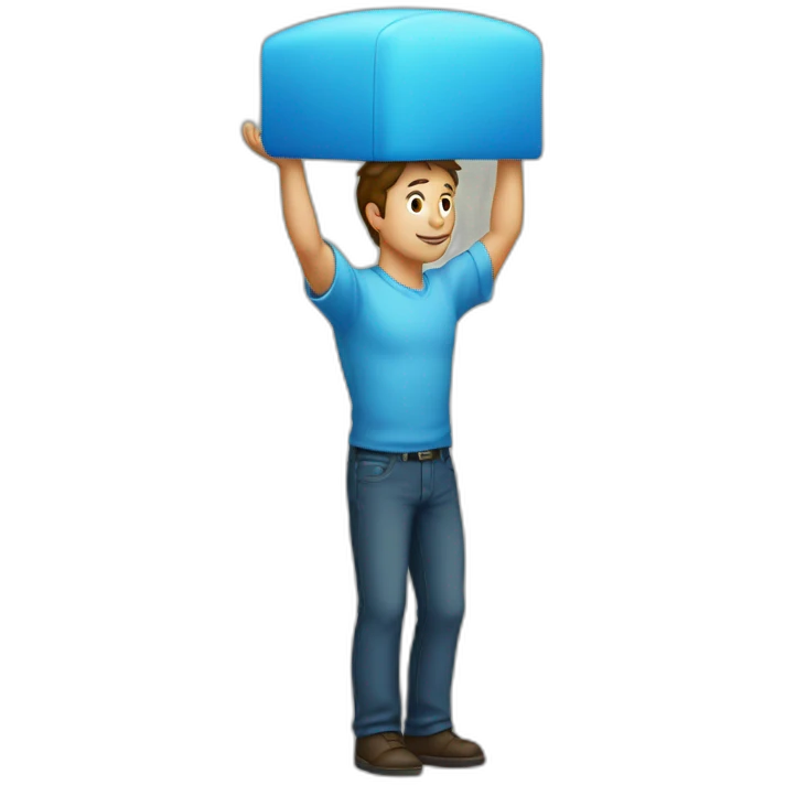 man standing on his head in blue emoji