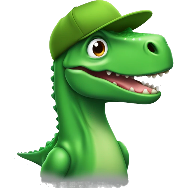 dino verde con gorra emoji