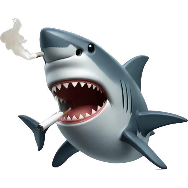 A shark smoking emoji