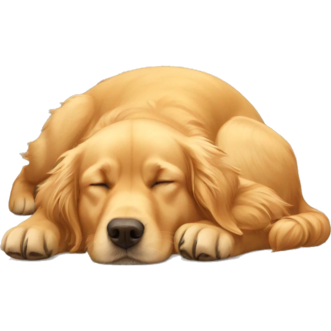 Golden retriever sleeping upright emoji