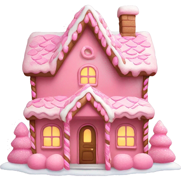 Pink gingerbread house asthetic emoji