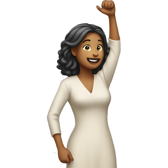 a woman holding something up emoji