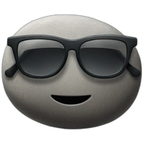 stone with glasses emoji