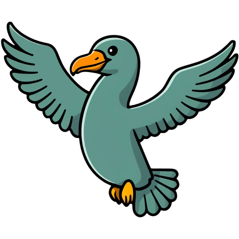 Liver bird, mythical bird symbol of Liverpool, cormorant-like bird with outstretched wings emoji