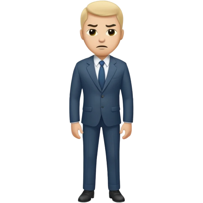 ligth man with a disgusted face full body emoji