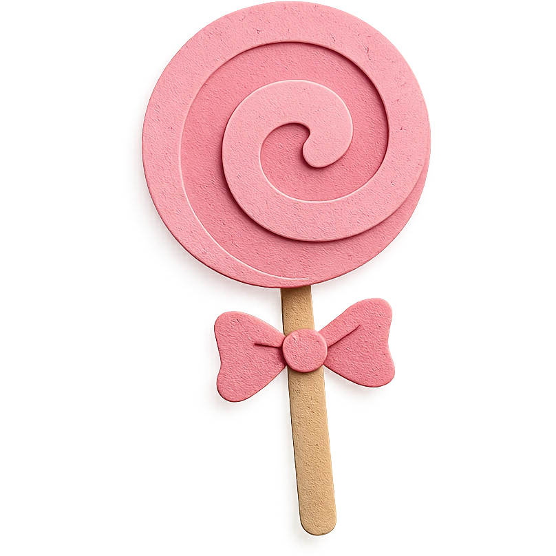 pink lollipop, paper craft style emoji
