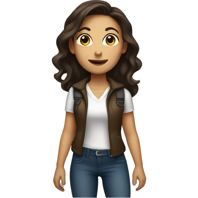 Brunette woman who climb she is aesthetic  emoji