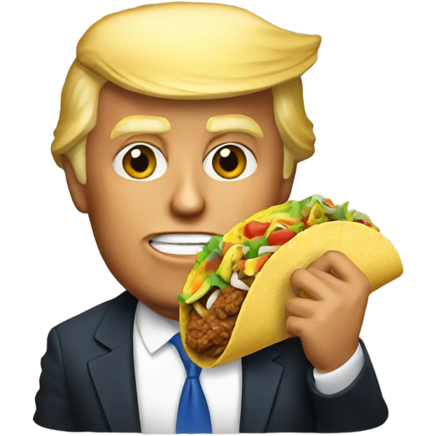 Donald Trump eating a taco emoji