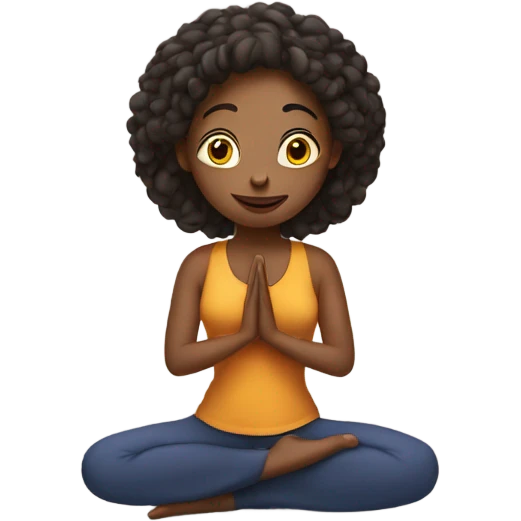 Woman doing namaste emoji