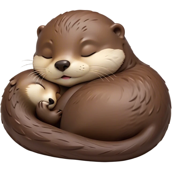 Meme-Worthy Cute Sleeping Otter Portrait Emoji, Head resting peacefully with a contented smile, showcasing a sleek, streamlined build and a luxuriously soft brown Fur, eyes shut in a serene, restful nap, Simplified yet hilariously adorable features, highly detailed, glowing with a soft, drowsy light, high shine, relaxed and utterly lovable, stylized with an air of playful laziness, bright and heartwarming, soft glowing outline, capturing the essence of a comically sleepy otter, so meme-worthy it feels like it could instantly become the next viral sensation of adorable slumber! emoji