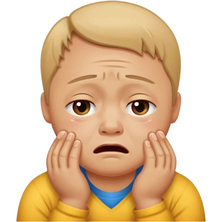 Crea un emoji de una persona con síndrome de Danw llorando emoji