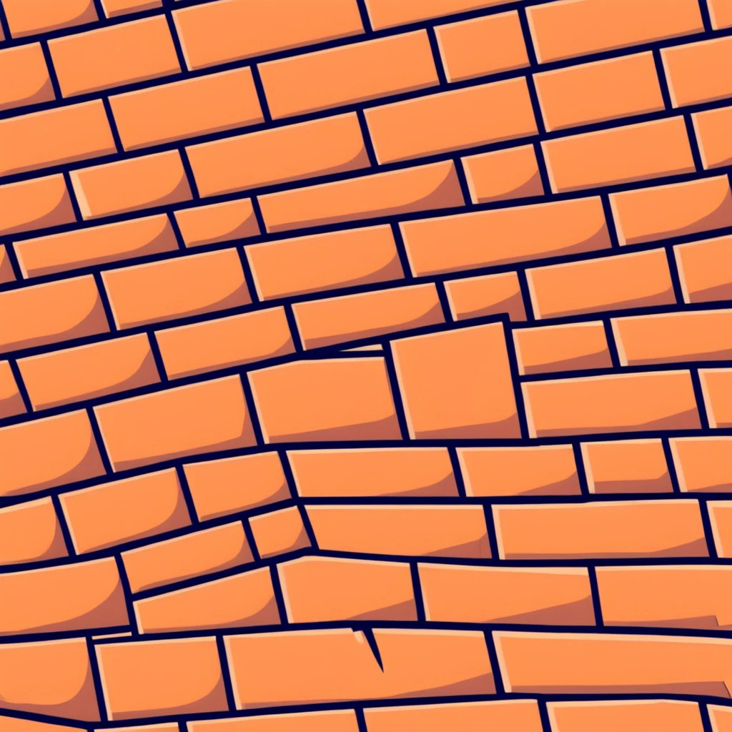 brick wall viewed from the side, perspective view emoji