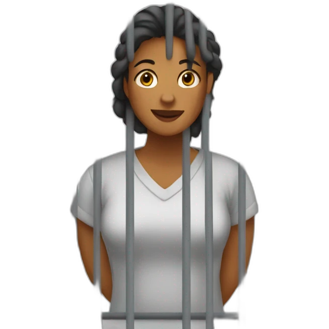 A woman in a jail cell emoji
