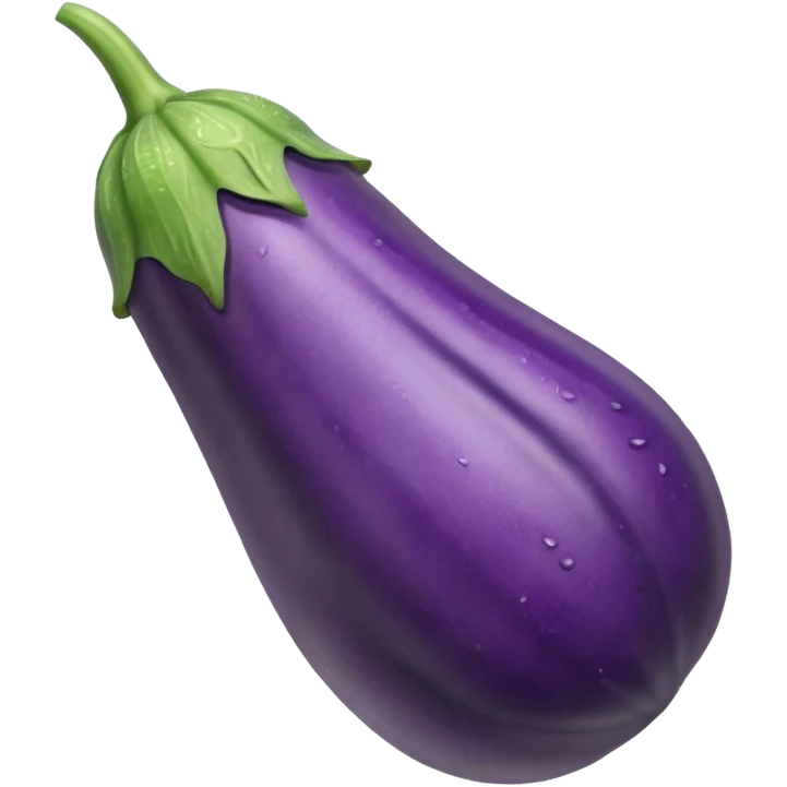 Detailed dripping veiny wet long cucumber shaped eggplant with ridges veins along body emoji