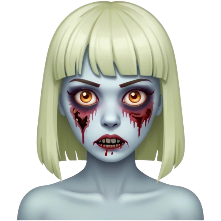 Mulher com franja zumbi    emoji