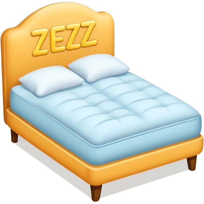 a bed with a pillow and Zzz symbols, simple and inviting emoji