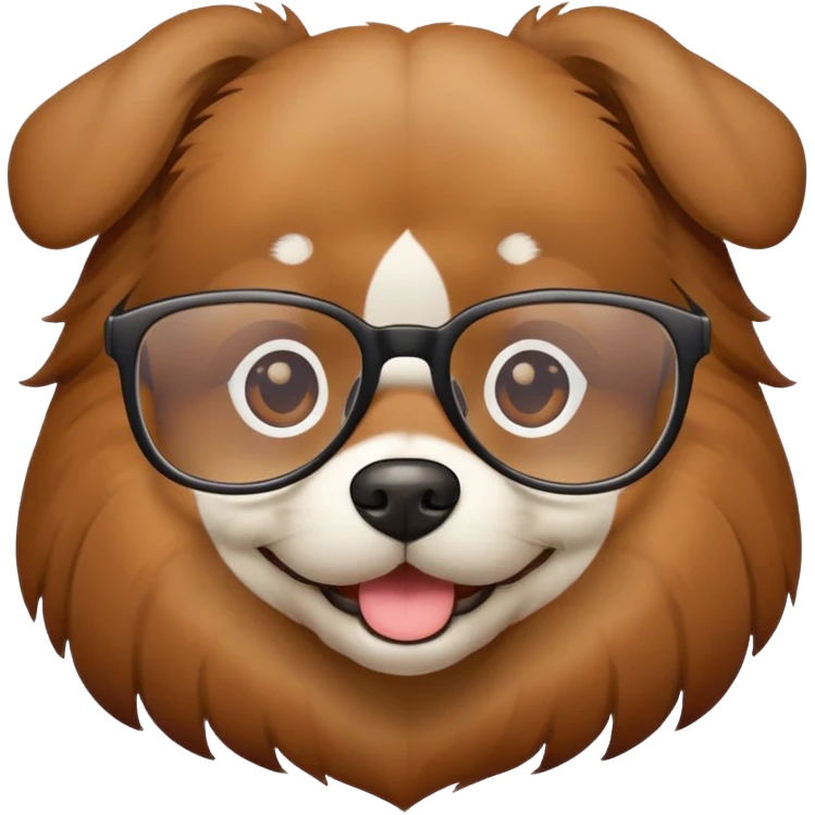 Dog wearing glasses emoji