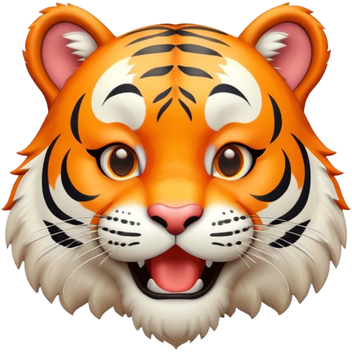 Silly happy tiger emoji