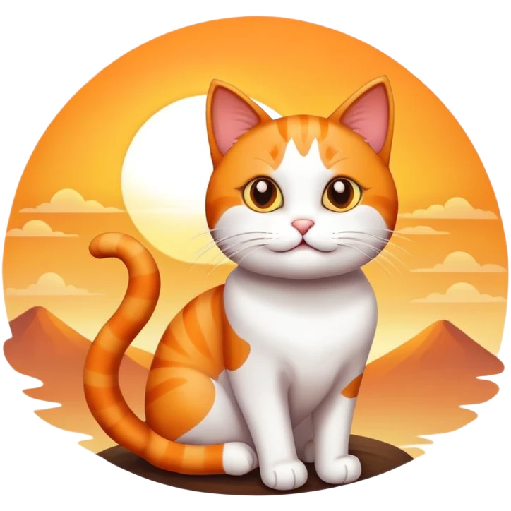 Cat with sunrise  emoji