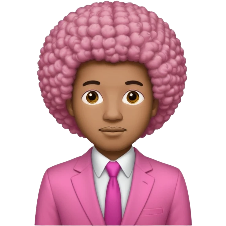 afro hair man pink suit emoji
